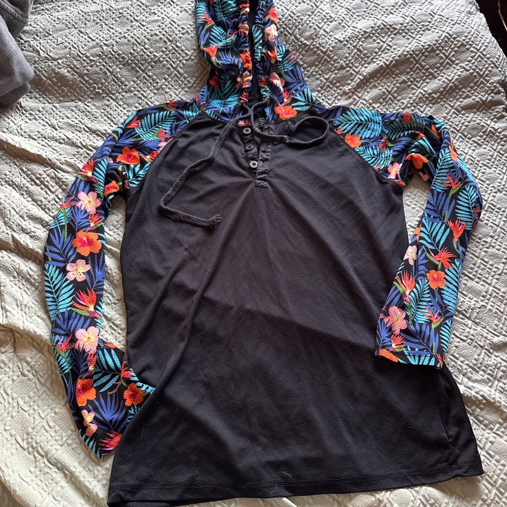 DIKOTOMY Mens L light floral hoodie